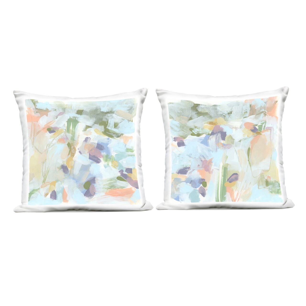 Stupell Industries Pastel Abstract Expressions 2pc Outdoor Printed Throw Pillow Set Design by June Erica Vess, 18 x 7 x 18